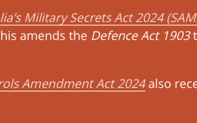 Introduction of the Safeguarding Australia’s Military Secrets Bill 2023